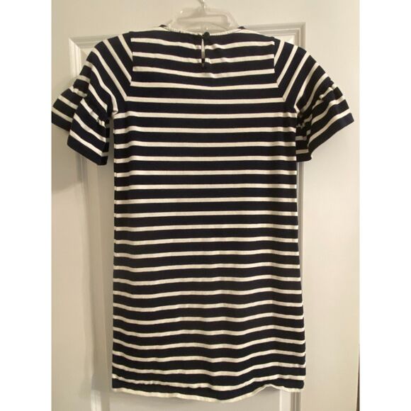 Crew Cuts Navy/White Ruffle Sleeve Dress - Picture 5 of 5